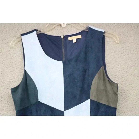 Skies are Blue Sheath Dress-Faux Suede-Size Small-Color Block - Picture 2 of 11
